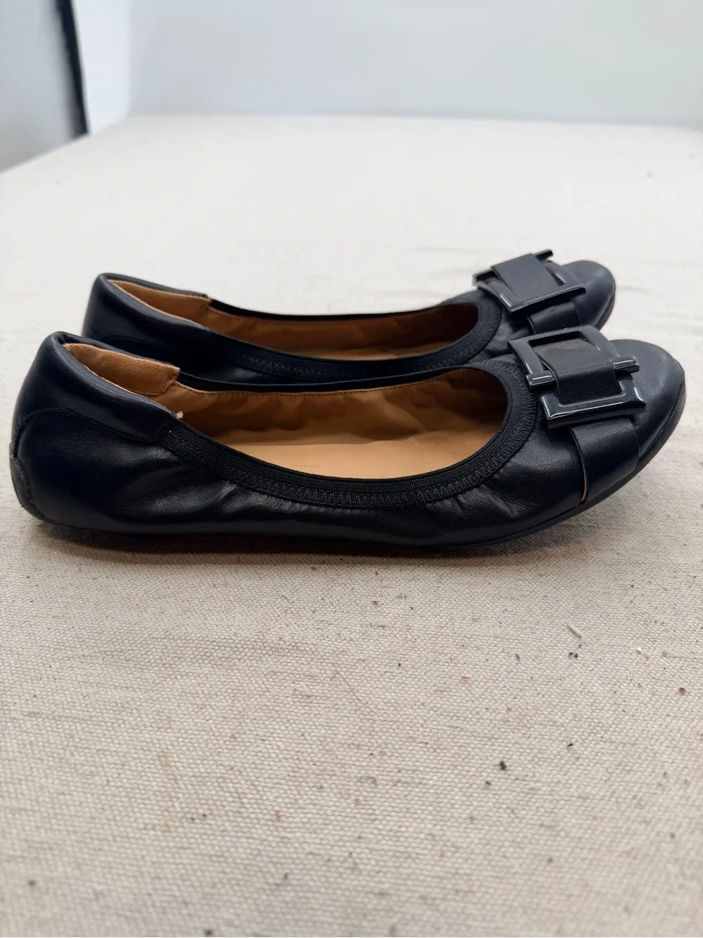 Nine West Black Buckle Ballet Flats